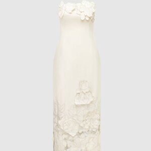 Leo Lin Rayna Appliqué Bustier Maxi Dress - Vanilla - AU 10 (US 6) / Vanilla